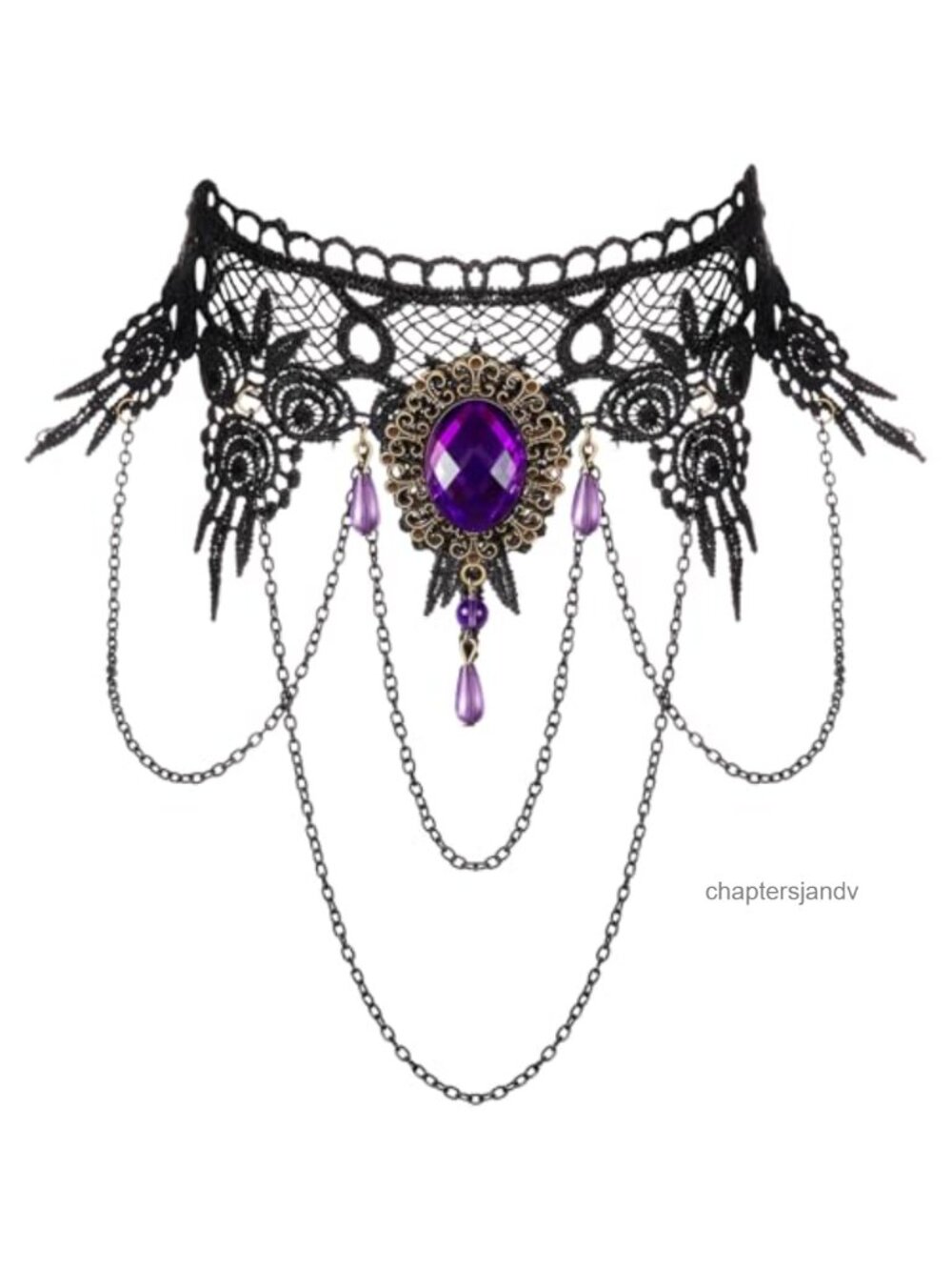 Gothic Lace Choker Necklace Victorian Style Adjustable Women's Jewelry